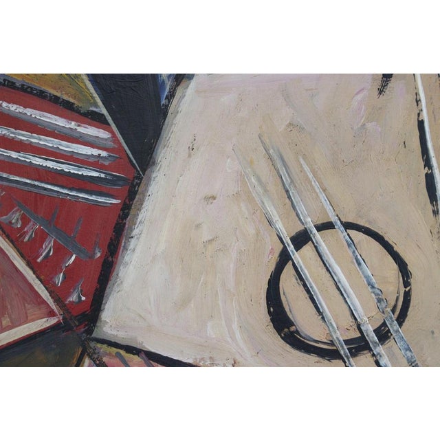 Postwar European Artist, The Vanguard Series Nr. XXVII Abstract Composition, 1950s-1970s, Oil on Board, Framed For Sale - Image 9 of 12