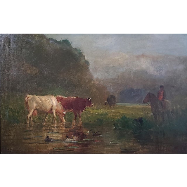 Original 19th century oil painting by White Mountains School artist Samuel Lancaster Gerry (1813-1891) depicting an...