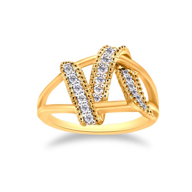 You will never quite find a ring as unique and dynamic as this 14k yellow gold plated .925 sterling silver cocktail ring....