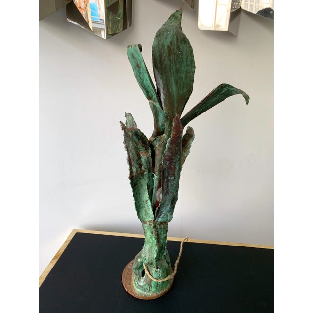 1970s Plant Lamp Lacquered Metal Brass, France, 1970s For Sale - Image 5 of 12