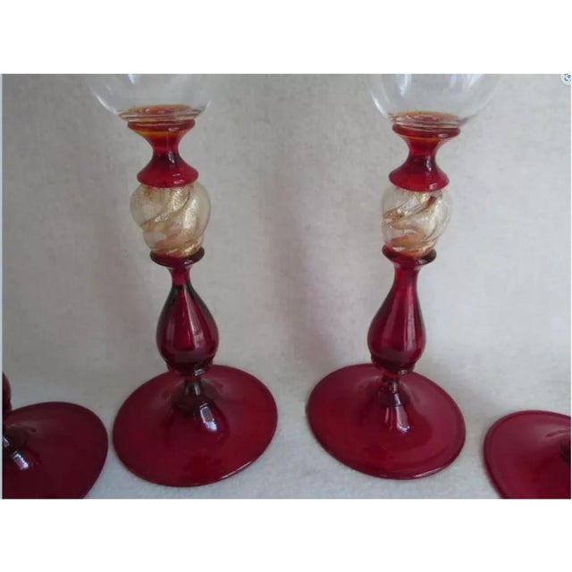 1990s Italian Venetian Glass Stemware, Dowas From Murano for Marstrand Signed - Set 4 For Sale - Image 6 of 7