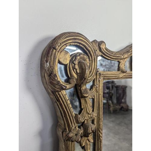 Hollywood Regency Regency Style Mirror with Carved Giltwood Panels For Sale - Image 3 of 8