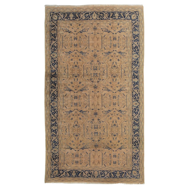 Antique Indo-Mahal, Handmade Oriental Rug, Blue, Taupe, Creams All-Over Design For Sale - Image 17 of 17