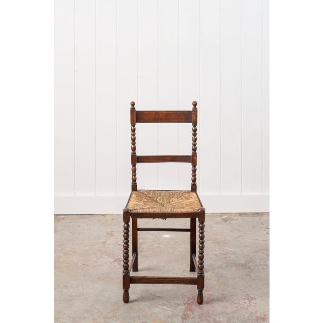 Late 19th Century Petite Bobbin Rush Chair For Sale - Image 4 of 11