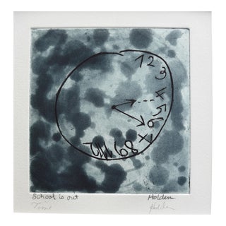Martha Holden Contemporary Etching "School Is Out" For Sale
