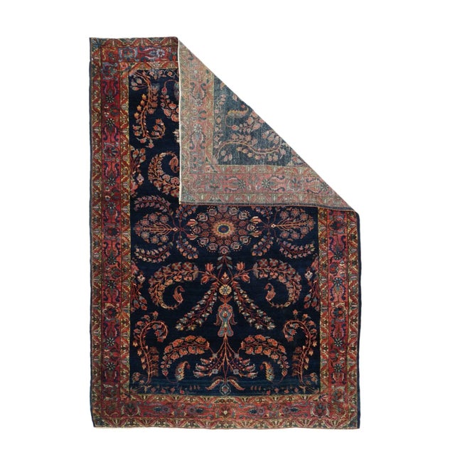 Traditional Antique Mohajeran Sarouk Rug 4'4'' x 6'4'' For Sale - Image 3 of 9