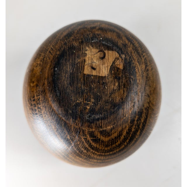 Brown Mid-Century Modern Turned White Oak Ovoid Oval Vase For Sale - Image 8 of 8