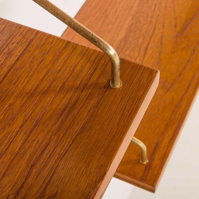 Brown Mid-Century Danish Teak Shelving Unit, 1960s For Sale - Image 8 of 13