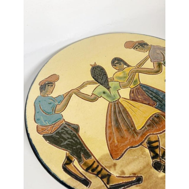 1960s Ceramic Dish with Dancers Decoration, France, 1960s For Sale - Image 5 of 13