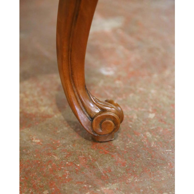 Mid-Century French Louis XV Walnut Desk Chair With Upholstered Seat For Sale - Image 9 of 11