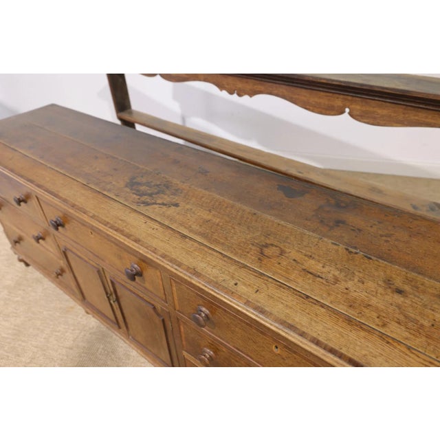 Antique English Welsh Oak Dresser Circa 1850 Victorian Plate Rack For Sale - Image 11 of 11
