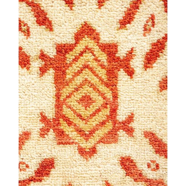 Contemporary Vintage Traditional Hand Knotted Wool Area Rug, Orange - 5'10" X 8'9" For Sale - Image 3 of 9
