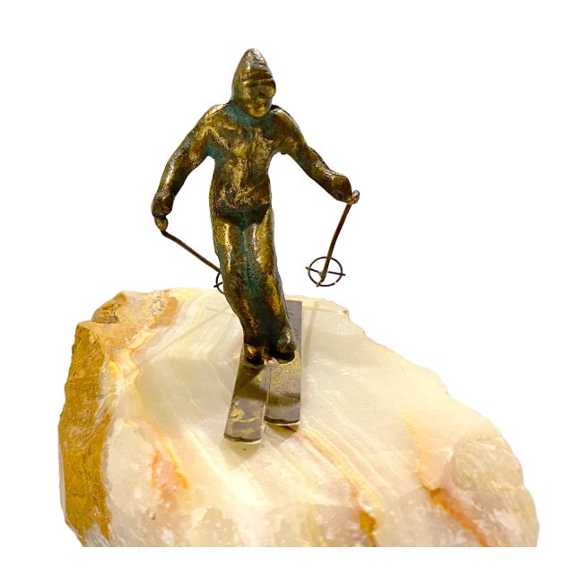 Vintage Curtis Jere Skier Sculpture on Stone Base, Mid-Century Modern For Sale In San Francisco - Image 6 of 10