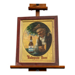 Early 20th Century Hudepohl Beer Self-Framed Tin Sign For Sale