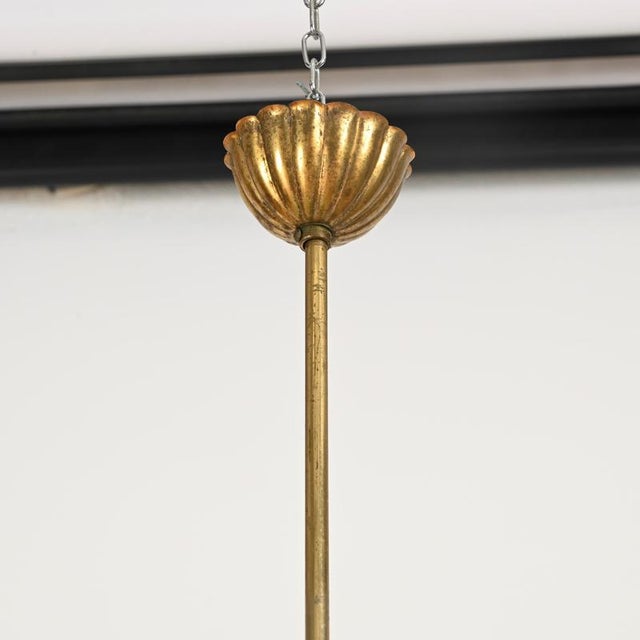 Fontana Arte Chandelier in Turquoise Glass, Brass and Murano Glass, Italy, 1950s For Sale - Image 10 of 15