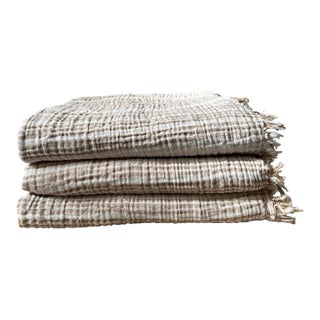 Joshua Cotton Gauze Towel - Beige For Sale