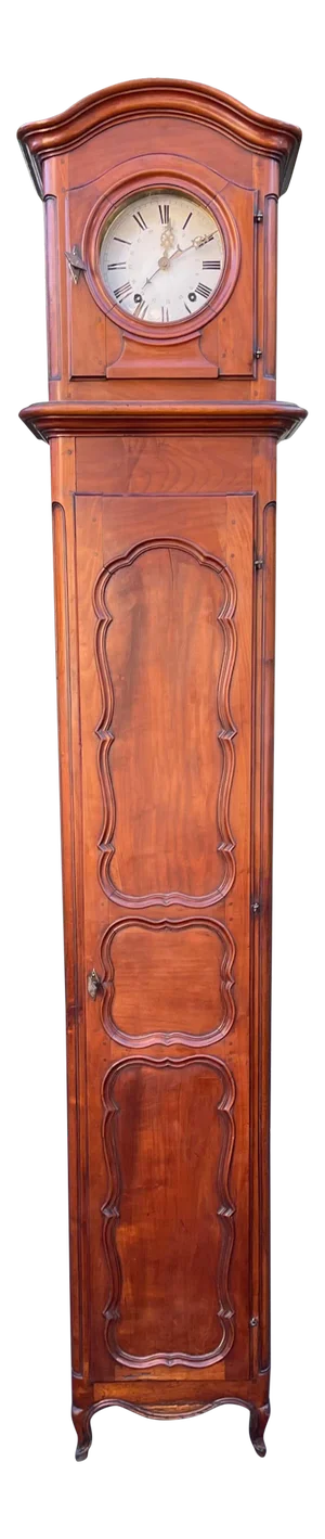 Antique Morbier French Provincial Fruitwood Grandfather Long Case Clock