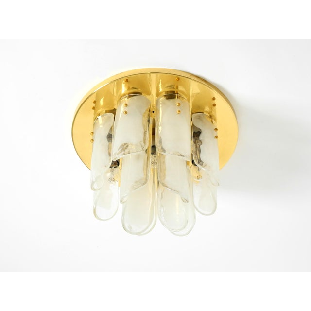 Heavy Brass and Murano Glass Ceiling Lamp by J.T. Kalmar Franken, 1960s For Sale - Image 6 of 18