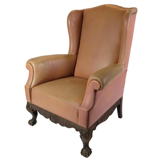 Chesterfield High Flap Chair in Brown Leather, 1920s For Sale - Image 12 of 12