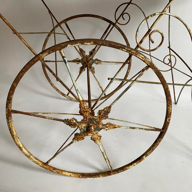 Vintage French Metal Garden Flower Cart For Sale - Image 4 of 8