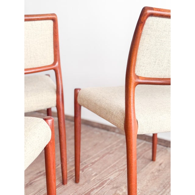 Beige Dining Room Chairs by Niels O. Møller for J.L. Mollers, Set of 8 For Sale - Image 8 of 14