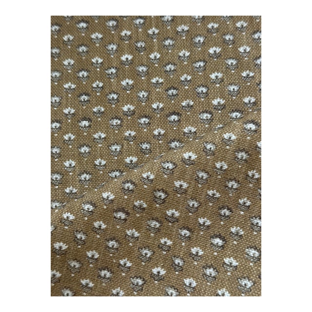 Warner House Small Scale Repeating Floral Print Fabric - Lilou / Honey 8 Yards For Sale