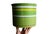 Lime Green Striped Glossy Glazed Ceramic Flower Pot by Aldo Londi. It is quite heavy. Weighing around 3 lbs. Dimensions:...