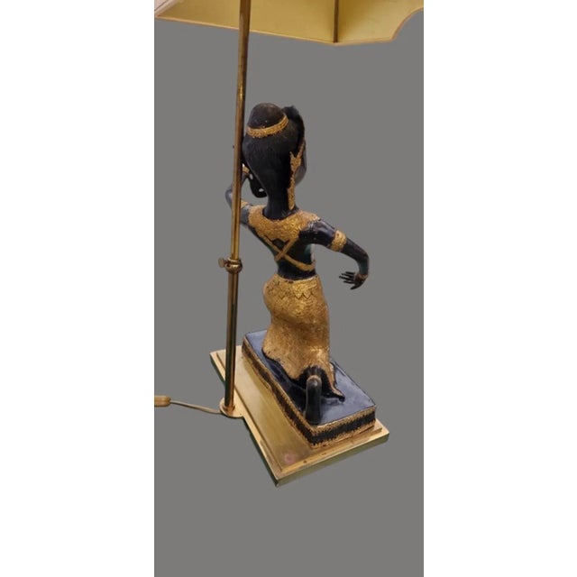 Thai Bronze Buddha Table Lamp with Double Black and Gold Patina attributed to Maison Charles for Maison Jansen, 1960 For Sale - Image 3 of 13