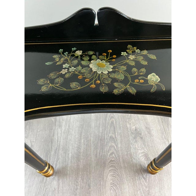 20th Century Louis XVI Style Painted Half-Moon Console For Sale - Image 11 of 12