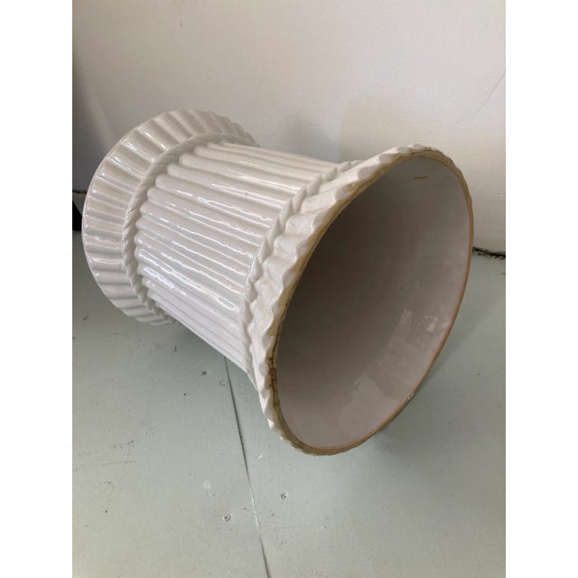 White Glazed Ceramic Garden Seat For Sale - Image 9 of 10