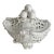 Vintage Italian Reticuated Ceramic Creamware Lidded Tureen With Applied Fruit For Sale