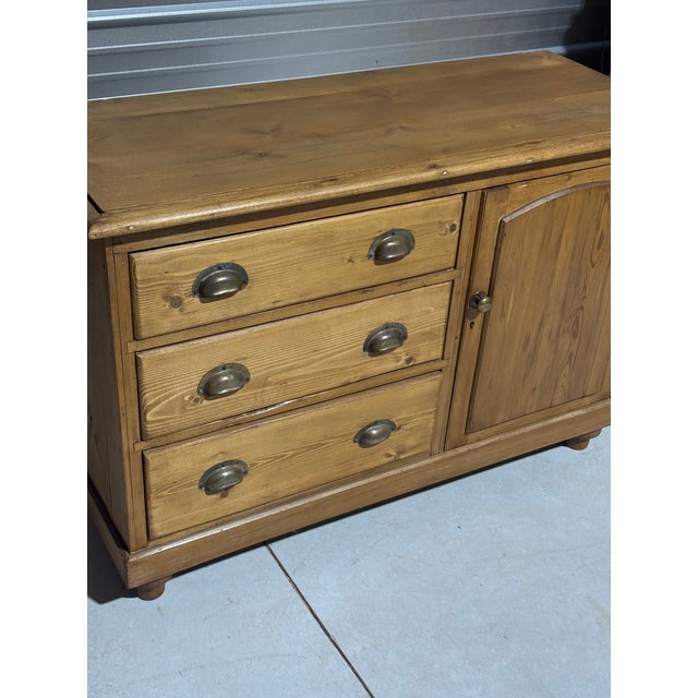 Antique Pine Dresser Base From England For Sale - Image 6 of 18