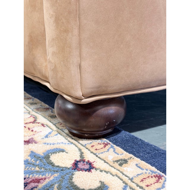 Restoration Hardware Lancaster Luxe Extra-Deep Tan Leather Three-Seat Sofa For Sale - Image 9 of 11