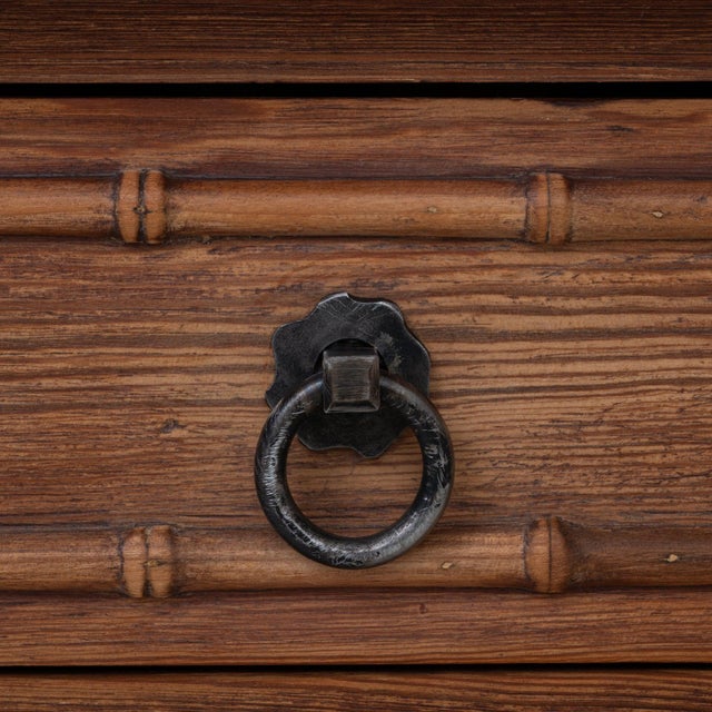 1900s French Faux Bamboo Chest of Drawers With Marble Top For Sale - Image 12 of 18