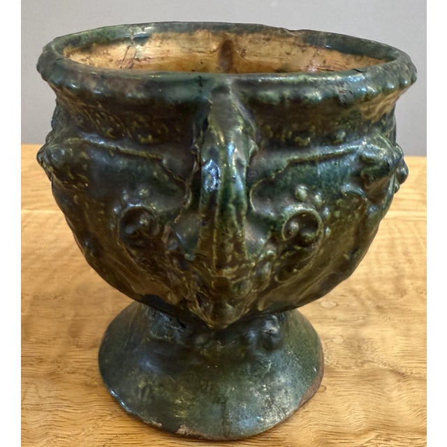 Green 17th Century Small Spanish Colonial Neoclassical Ceramic Urn For Sale - Image 8 of 10