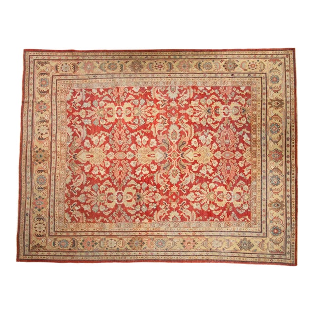 Vintage Distressed Mahal Carpet - 9' X 11'6" For Sale