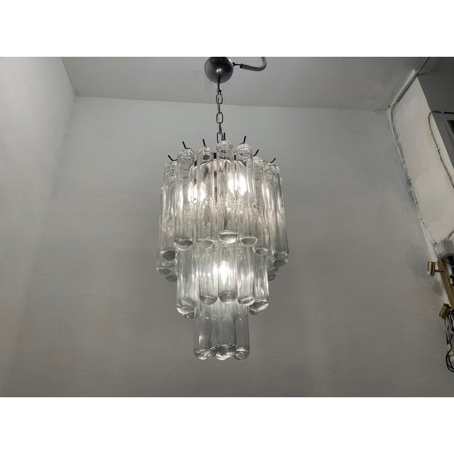 Murano Glass Tube Chandelier by Venini, 1970s For Sale - Image 12 of 14