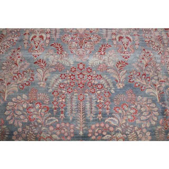 Early 20th Century Zabihi Collection Blue Pink Persian Sarouk Rug - 8'10" x 11'5" For Sale - Image 12 of 12
