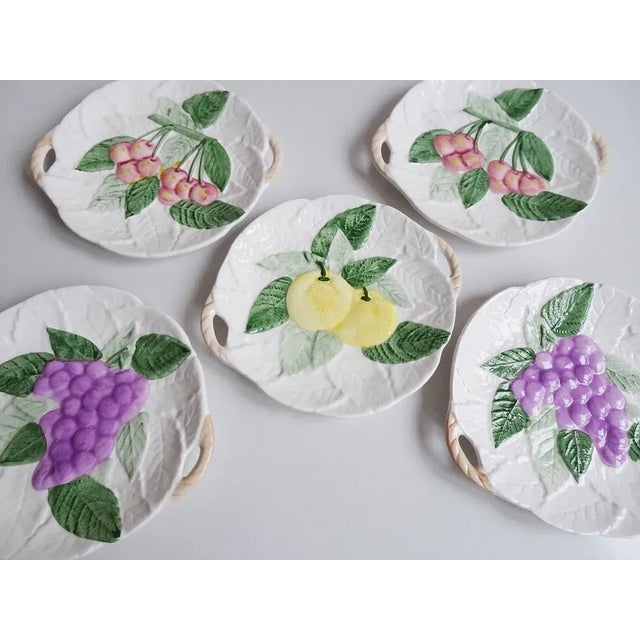 Plate Set with Fruit Decor, 1980s, Set of 5 For Sale - Image 9 of 10