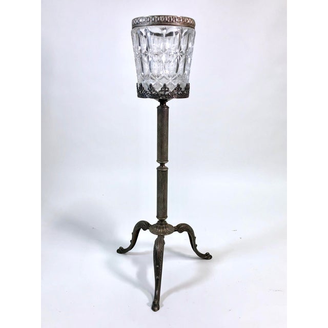 William Adams Silver Plate & Crystal Ice Bucket Stand Chairish