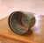 Metal Early 20th Century French Green Tole Waste Basket With Bird Decoration For Sale - Image 7 of 8
