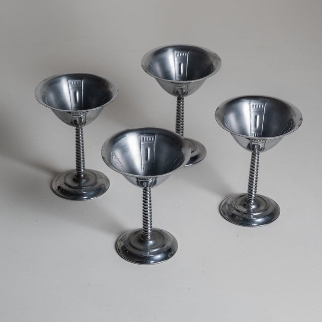 Mid-Century Modern Mid Century Aluminum Dessert Coupes, Set of Four For Sale - Image 3 of 3