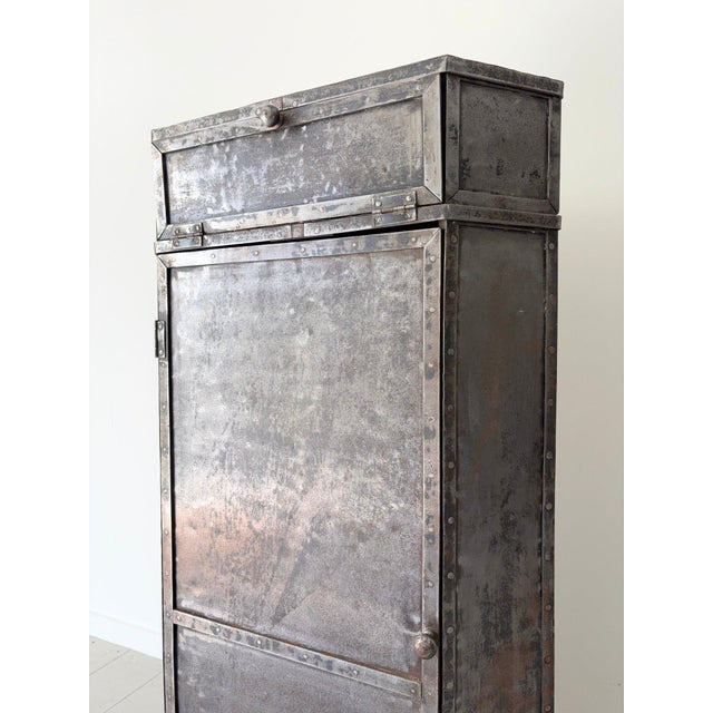 Vintage Industrial Steel Corner Cabinet, 1940s For Sale - Image 4 of 11