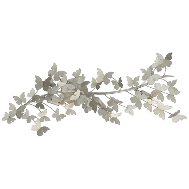 Farfalle Large Sconce in Burnished Silver Leaf Designer: Julie Neill Height: 28.75" Extension: 8" Backplate: 4.5" Round...