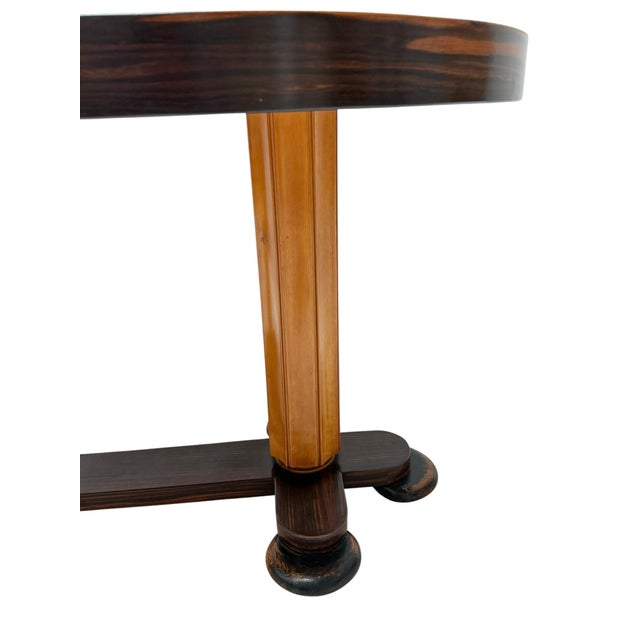 Brown Art Deco Oval Center Table by Gebroeders Reens, 1930s For Sale - Image 8 of 13