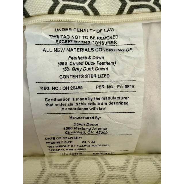 Vintage First‑Line Jonathan Adler Honeycomb Hexagon Geometric Pillow Euro Sham For Sale - Image 10 of 10