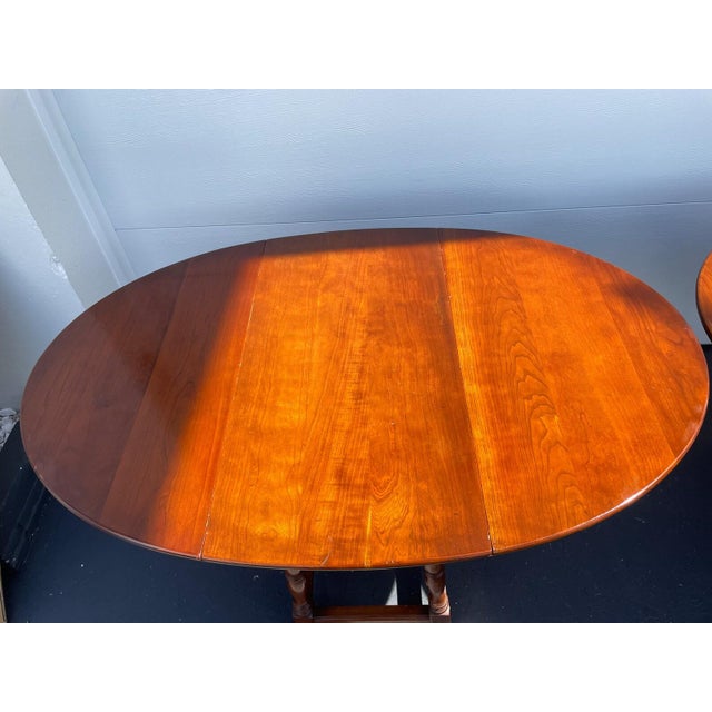 Vintage Stickley Colonial Cherry Valley Gateleg Drop Leaf Oval Cherry