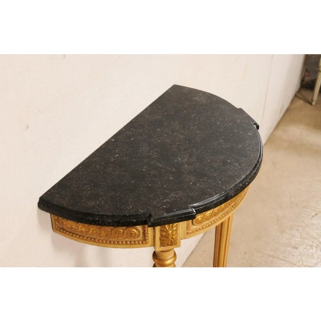 French Early 20th Century French Antique Marble Console- Petite Size For Sale - Image 3 of 10