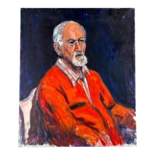 1980s Portrait of a Seated Man For Sale