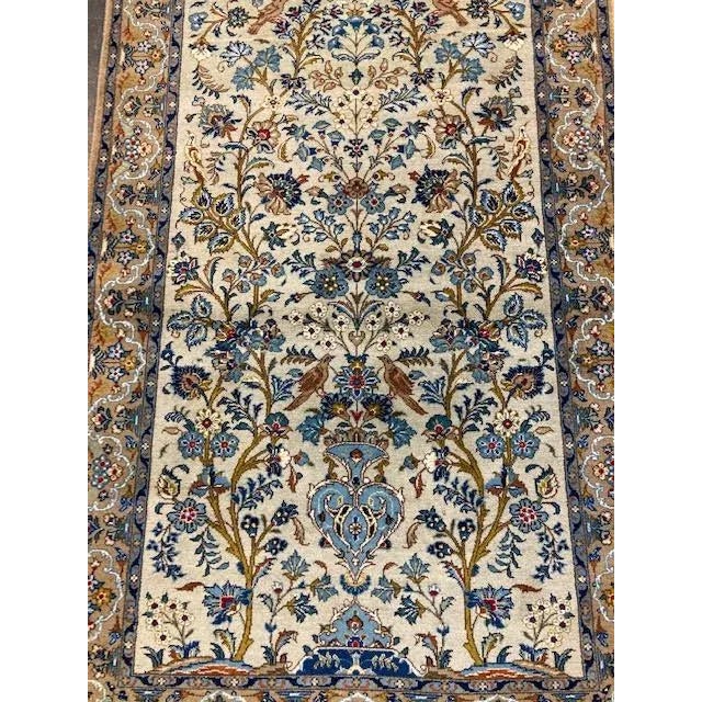 Kork wool pile genuine hand made very fine semi-Vintage Persian Kashan . Tree of life pattern-